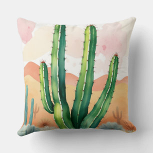 Painted Desert Blooms Throw Pillow