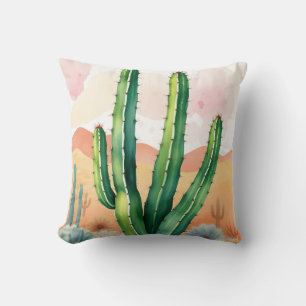 Painted Desert Blooms Throw Pillow