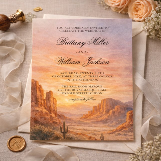 Painted Desert Landscape Wedding Invitation (Creator Uploaded)
