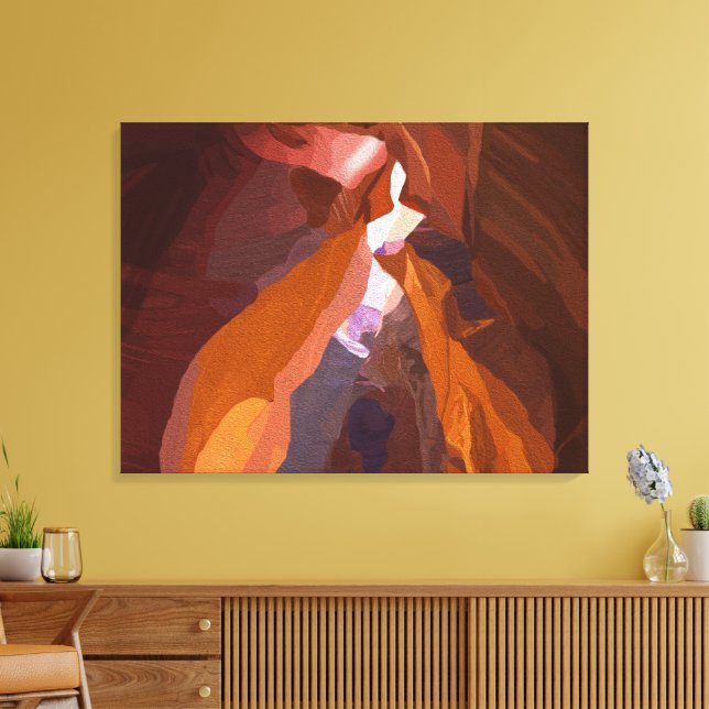 Painted Desert Rock Formation  Canvas Print (Insitu(LivingRoom))