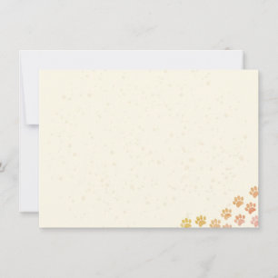 Painted Dog Paw Prints Watercolor Blank Cream Card