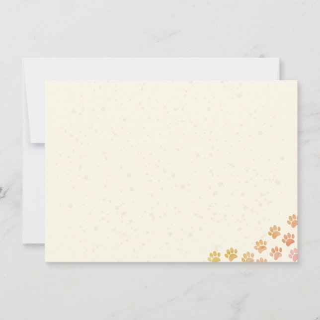 Painted Dog Paw Prints Watercolor Blank Cream  Card (Front)