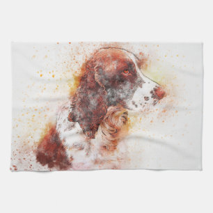 Painted Dog Print Kitchen Towel