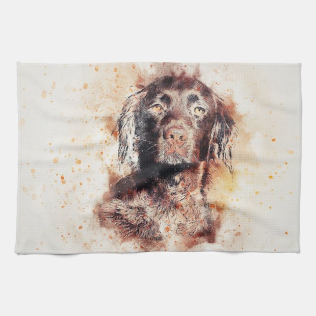 Painted Dog Print Kitchen Towel (Horizontal)