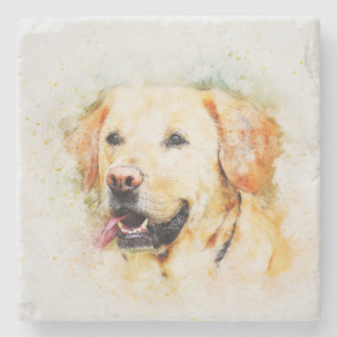 Painted Dog Print Stone Coaster