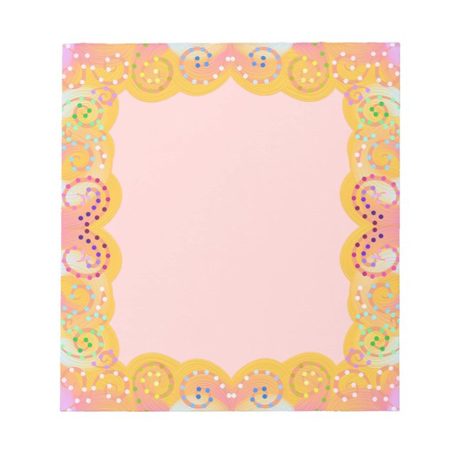 Painted Dots and Swirls You Customize Notepad (Front)
