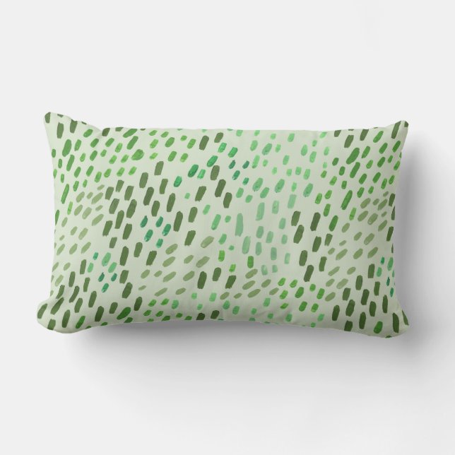 Painted Dots Light Green Lumbar Pillow (Front)