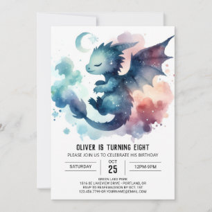 Painted Dragon Birthday Printable Invitation