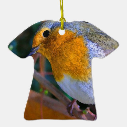 Painted Effect Robin Ceramic Ornament