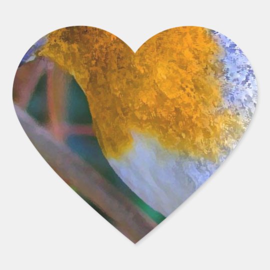 Painted Effect Robin Heart Sticker