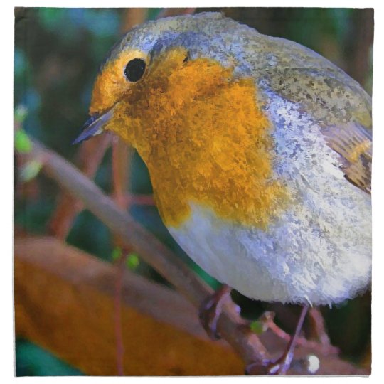 Painted Effect Robin Napkin