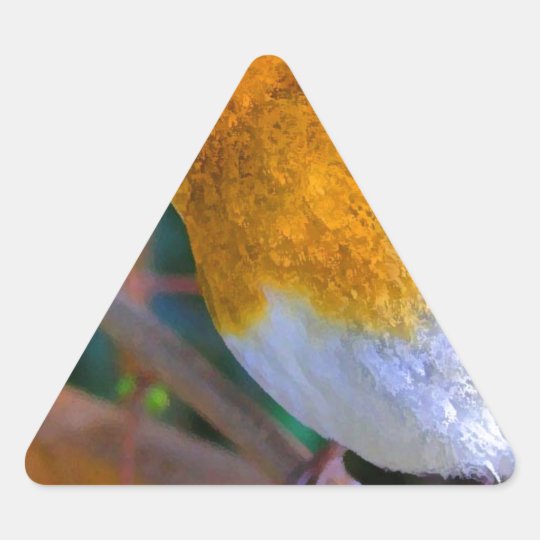 Painted Effect Robin Triangle Sticker