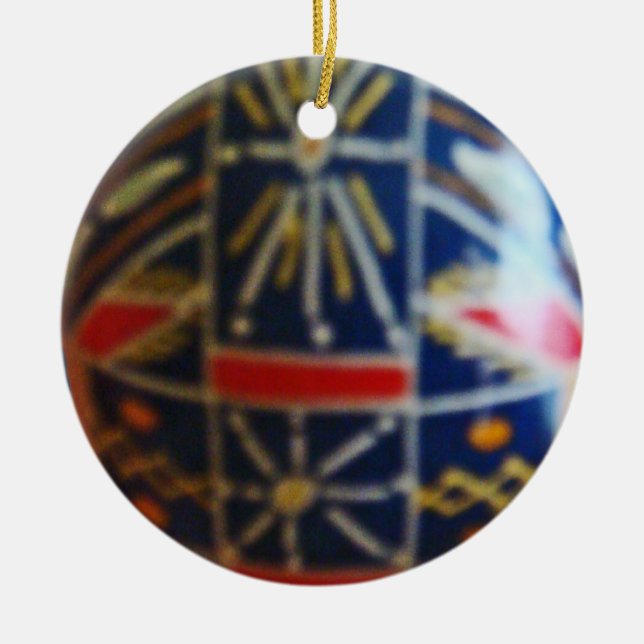 Painted Egg Rd 2 Ceramic Ornament (Front)