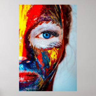 Painted Face Poster