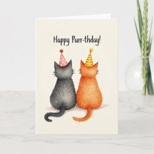 Painted Feline Birthday Card