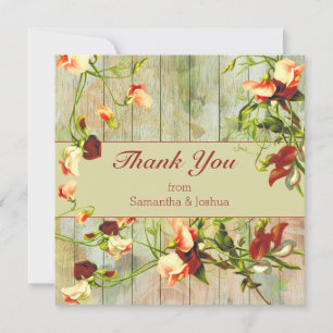 Painted Fence with Spring Flowers Thank You