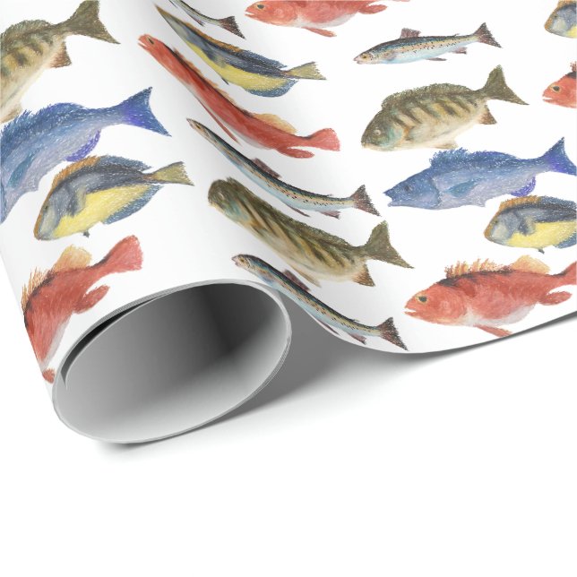 Painted Fish Wrapping Paper (Roll Corner)