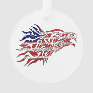 Painted Flag Eagle Ornament