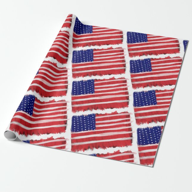Painted Flag Wrapping Paper (Unrolled)