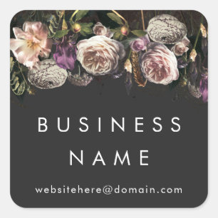 Painted Floral Customizable Business Stickers
