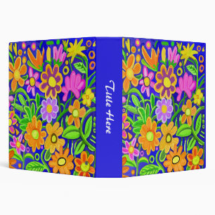 Painted Floral Design (1.5in ring) Binder
