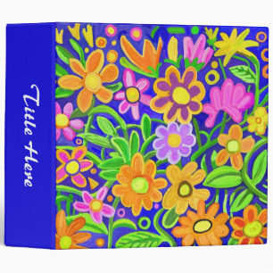 Painted Floral Design (2in ring) Binder