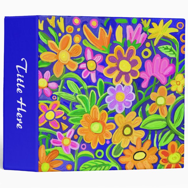 Painted Floral Design (2in ring) Binder (Front/Spine)