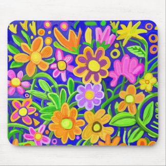 Painted Floral Design Mouse Pad