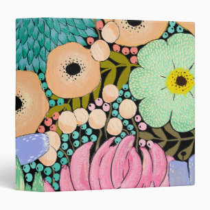Painted Floral Ladies Office Binder Folio