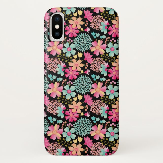 Painted Floral Pattern IPHONE X Case Cover (Back)