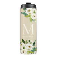 Painted Floral Personalized Monogram Quote