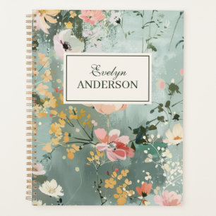 Painted Floral Personalized Planner