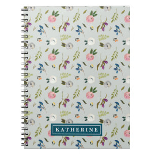 Painted Floral Personalized Spiral Notebook