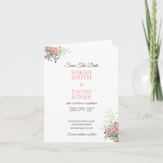 Painted Floral Save The Date Invitation