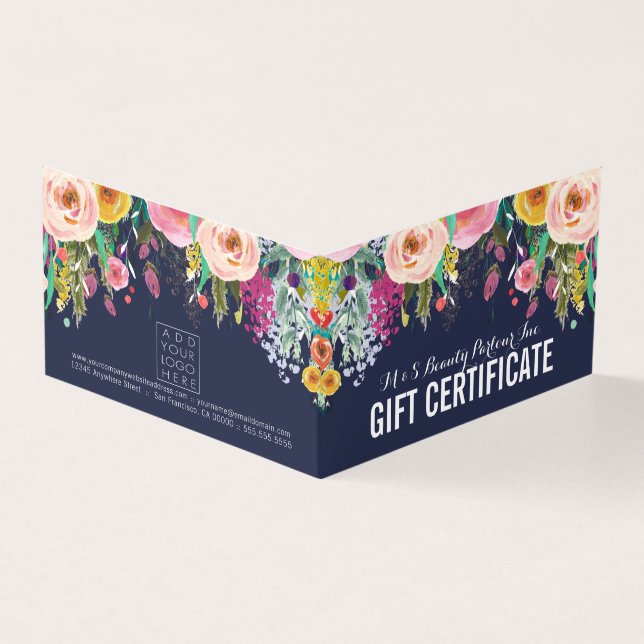 Painted Floral Store Gift Certificate Template (Outside)