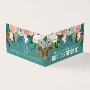 Painted Floral Store Gift Certificate Template