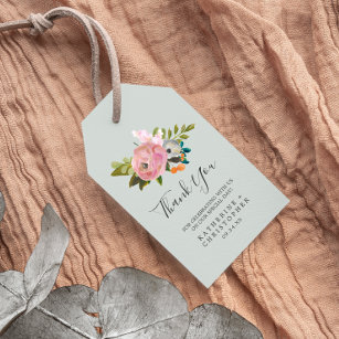 Painted Floral Thank You Favour Gift Tags