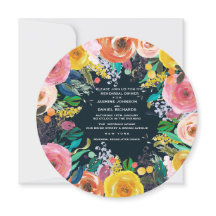 Painted Floral Wreath Rehearsal Dinner Circle