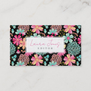 Painted Floral Writer Editor Womens Appointment Card