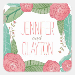 Painted Florals Favour Sticker