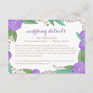 Painted Florals Wedding Enclosure Card