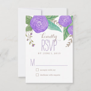 Painted Florals Wedding Response / RSVP Cards