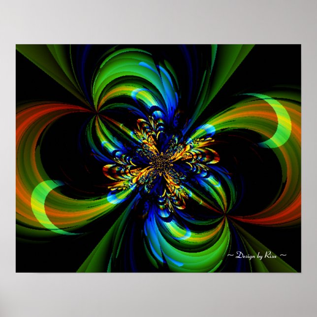 Painted Flow Fractal Poster (Front)