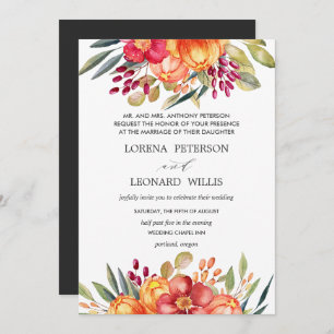 Painted Flower Modern ELEGANT Formal Invitation