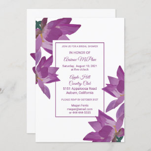 Painted Flowers Bridal Shower Invitation