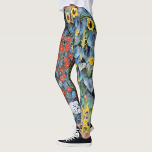 Painted flowers leggings