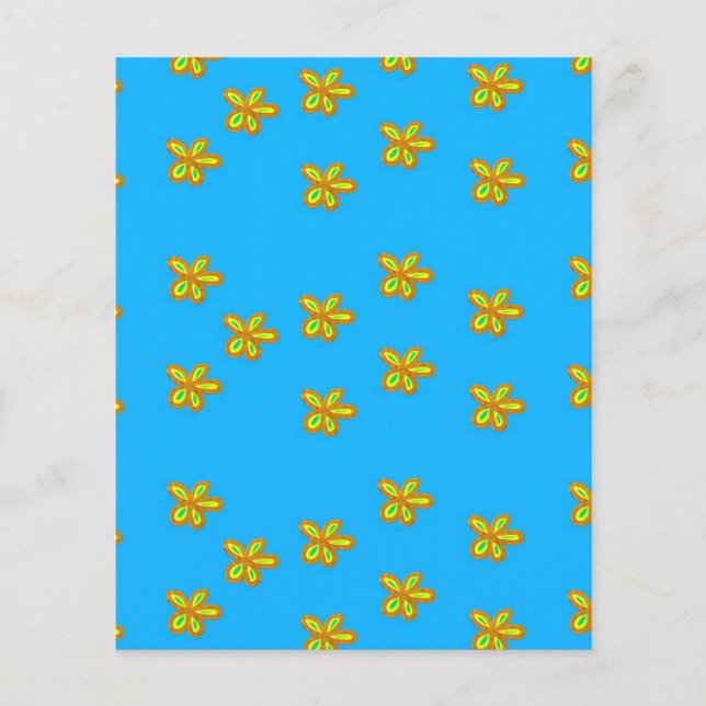 painted flowers on blue (Front)