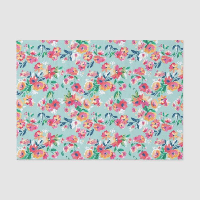 Painted Flowers Pattern Tissue Paper (Front)