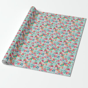 Painted Flowers Pattern Wrapping Paper
