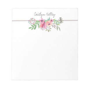 Painted Flowers Personalized Notepad